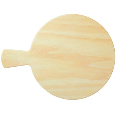 SB-1100-BW – 11" Melamine Round Faux Birch Wood Display W/ Foot, 14.75" W/ Handle, 0.75" Tall