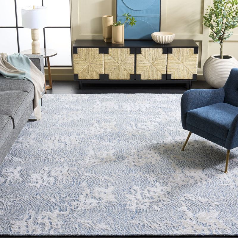 Glamour Hand Tufted Wool Viscose Cotton with Latex Abstract Rug in Beige, Rectangle 8' x 10'