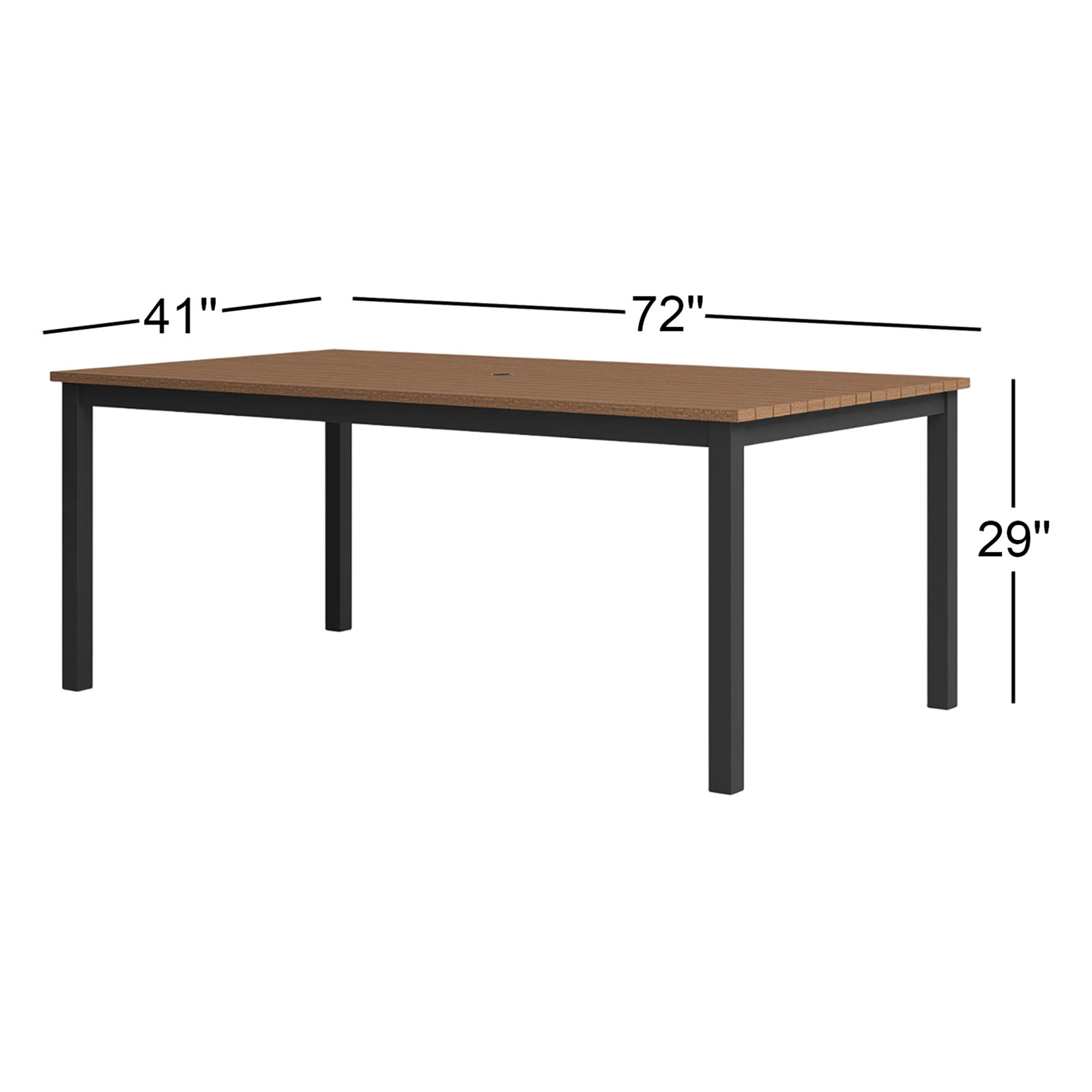 Townsend Patio Dining Table, 41" W x 72" L x 29" H, Brown