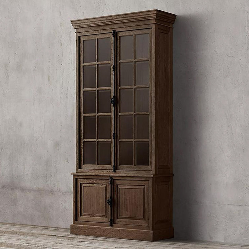 Vitrine de style américain rétro, Marron foncé