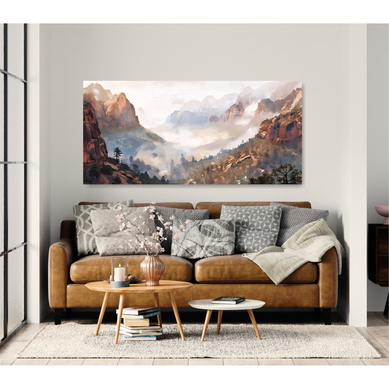 «Yosemite National Park», affiche murale extra large, reproduction de voyage à l'aquarelle, Toile tendue