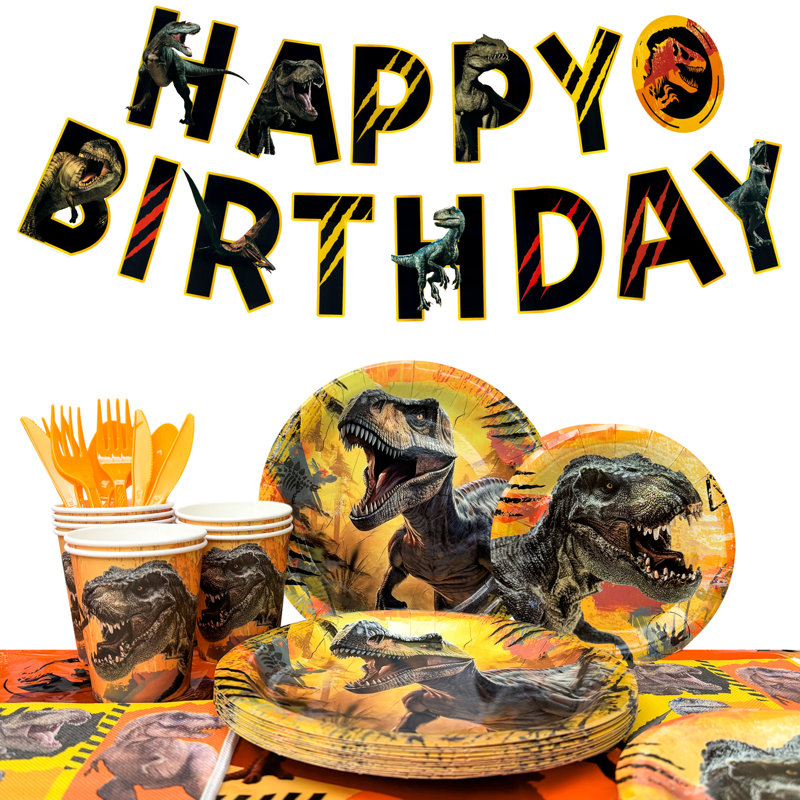 Vaisselle pour décorations d'anniversaire de Jurassic World