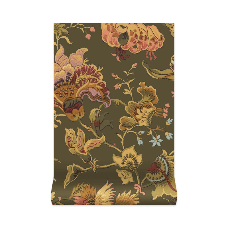 Majorelle 9.84' L x 70.87" W Wallpaper Roll, Moss Green