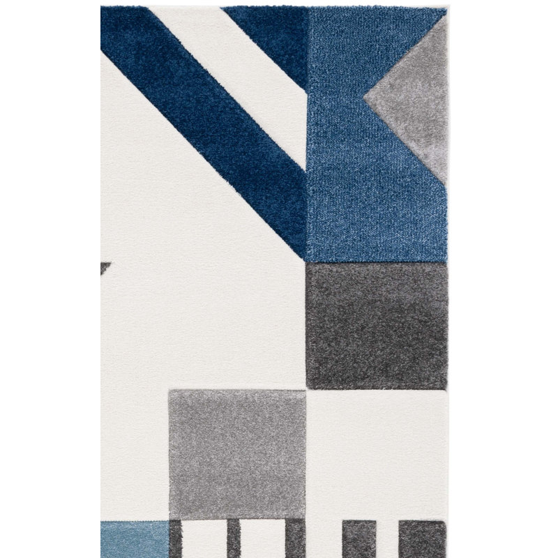 Jeromie Performance Geometric Rug, Square 6'7"