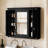 Modern Black Wall Mounted Mirror Cabinet For Bathroom, 5 Adjustable Shelves, High - Definition Mirror, Exquisite Design, Multiple Storage Bathroom With 3 Doors, Style, Quality , Easy To Assemble-1031059248