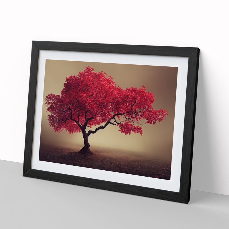 Lively Apple Tree - Single Picture Frame Print, Black, 46cm H x 64cm W