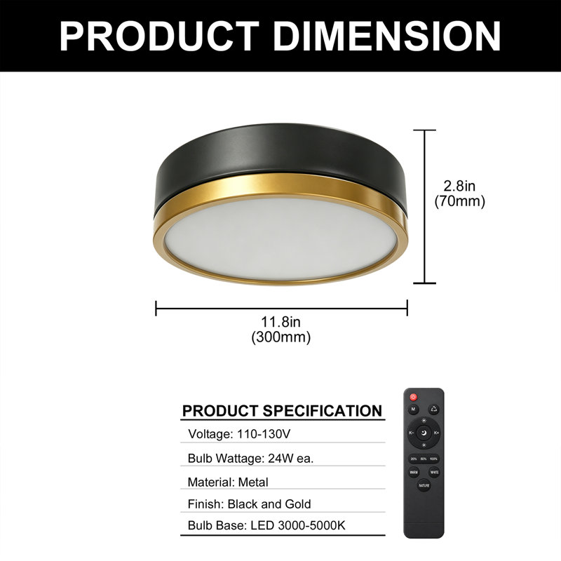 Plafonnier encastré à DEL 11,8 po 24 W