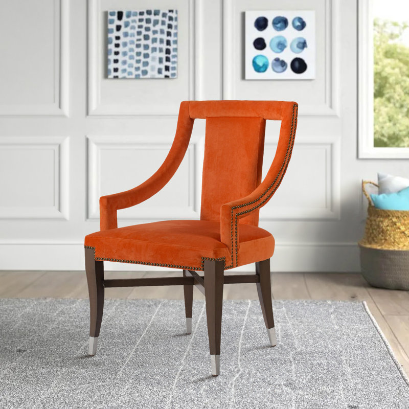 Chaise d'appoint en velours 24 po