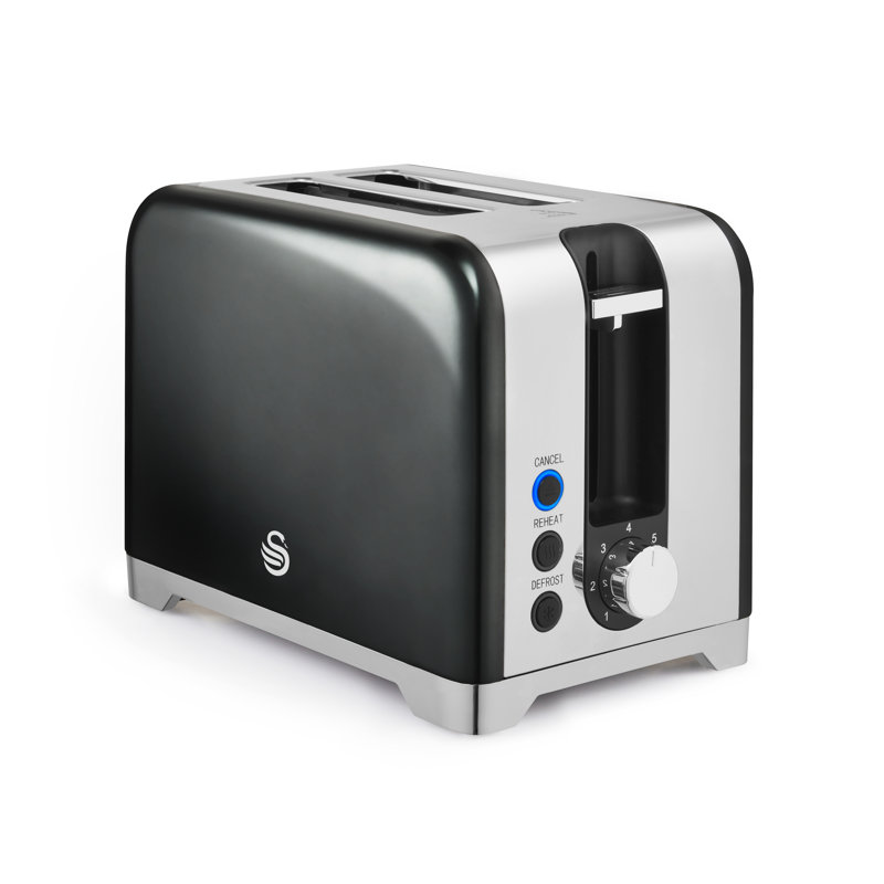 Swan  Solace 2 Slice Toaster, Premium High Gloss Finish, 7 Browning Levels, Defrost, Reheat and Cancel Functions, Non-Slip Feet, Self-Centring Function, 930W