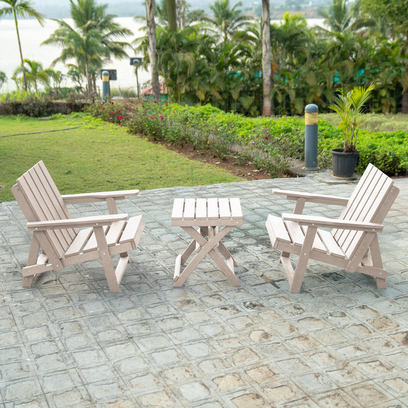 Amalfi Folding HDPE Outdoor Adirondack Chair, Ivory