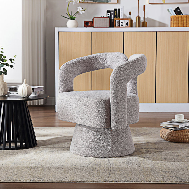 Fauteuil demi-tonneau Accent, Boucle gris clair