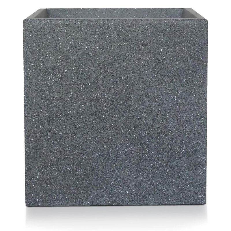 Textured Concrete Effect Square Planter By Idealist Lite, 40cm H x 39.5cm W x 39.5cm D