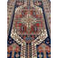 Tapis unique en laine bleu marine / ivoire Tribal des années 1970 de 5 pi 8 po x 8 pi 6 po Tribal