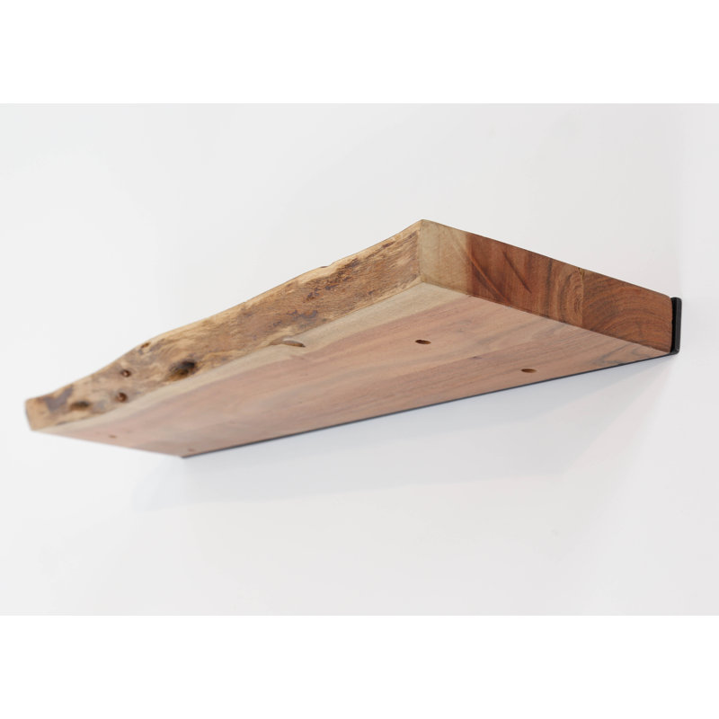 Acacia Solid Wood Floating Shelf, 4cm H x 120cm W x 20cm D