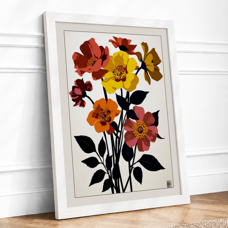 Garden Bouquet Botanical - Framed Print, A1 - 84.1 x 59.4 cm, White