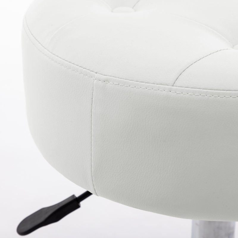 Tabouret de coiffeuse pivotant réglable Highfill, Blanc