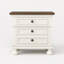 Table de chevet 26 po en bois massif à 2 tiroirs avec pieds romains, assemblage minimal requis, blanc-1959918436