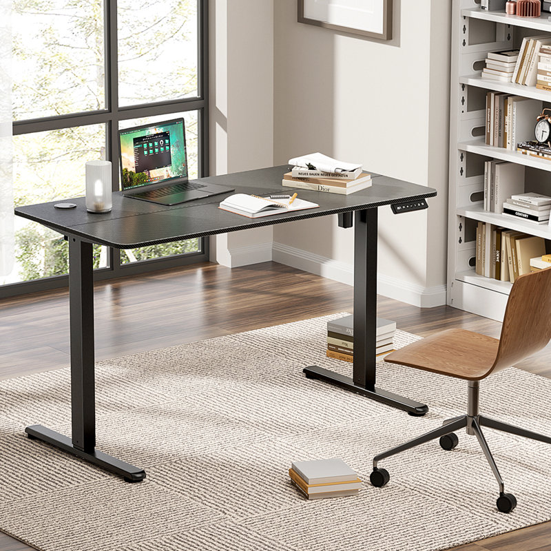 Bureau debout - Bureau à hauteur réglable, H 46,5 po x l 48 po x P 23,6 po, Noir carbone