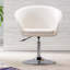 Yelena Faux Leather Swivel Accent Chair with Height Adjustable Chrome Base-20649953