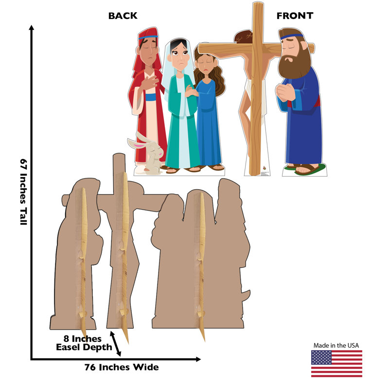 67 x 45 Inch Jesus on the Cross Cardboard Cutout Set