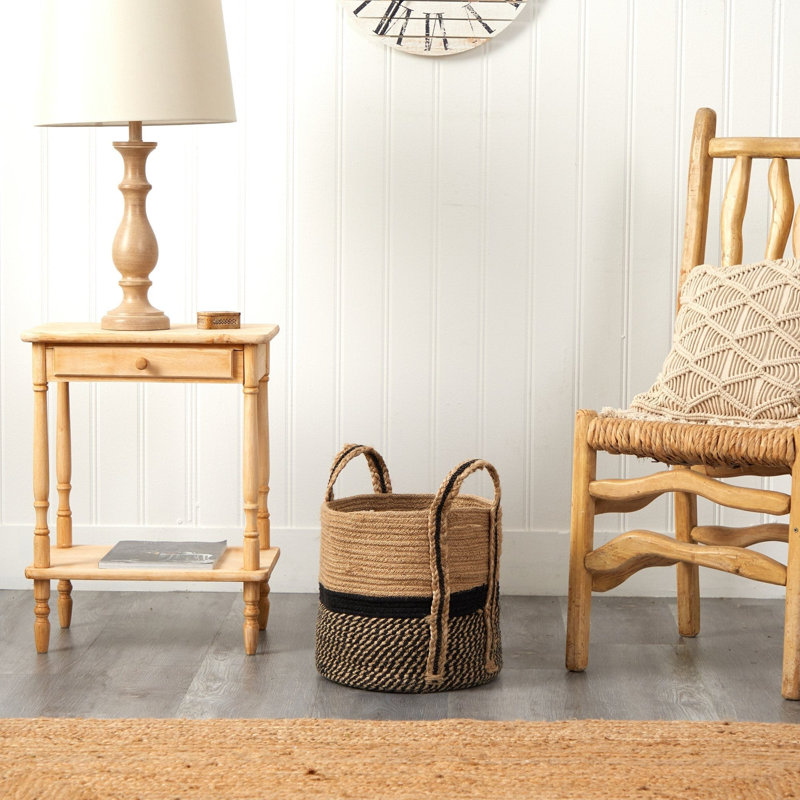 Handmade Natural Jute Basket with Handles