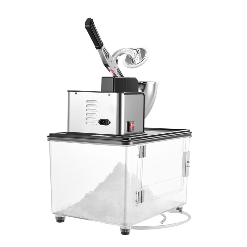 Machine commerciale de broyage de glace électrique, capacité de 661 lb / h, moteur de 350 W avec pales en acier inoxydable, bac à glaçons isolé de 11 gallons pour bars et restaurants
