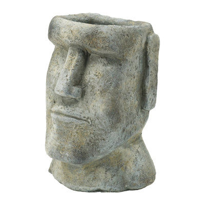 5X5.5X9" Easter Island Cement Planter