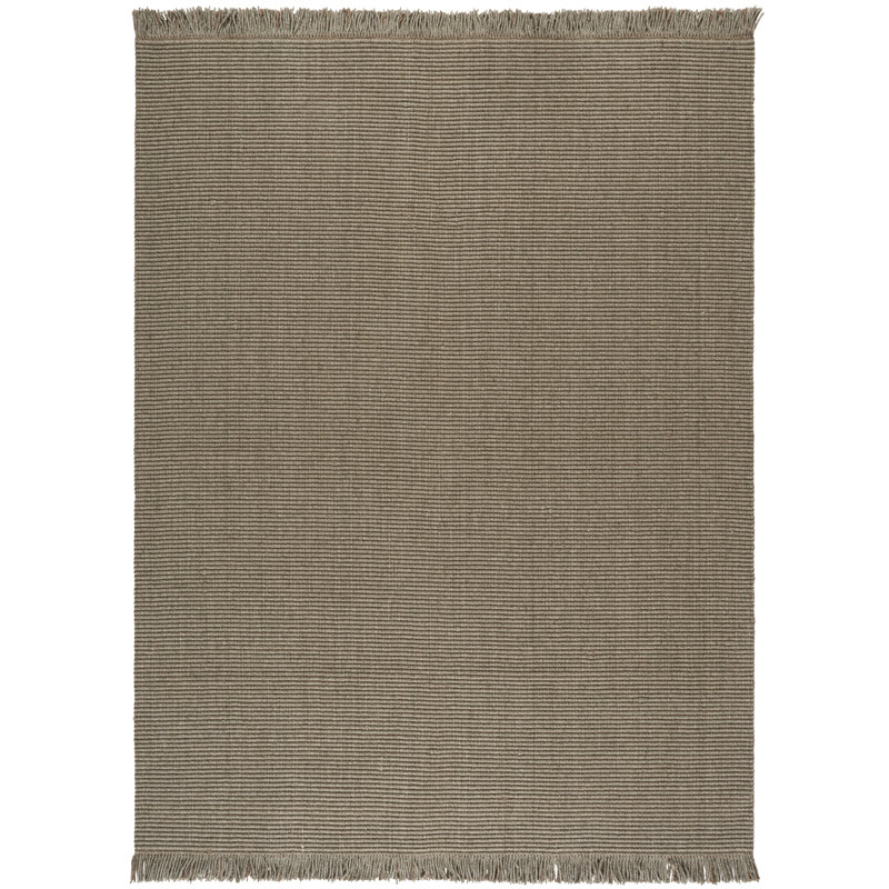 Natural Fiber 842 Flatweave Wool/Jute No Pattern Rug in Green, Rectangle 8' x 10'
