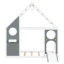 Lit simple avec glissade, bande lumineuse en forme de boule, lit plateforme en bois avec façade, panneau d'ameublement amusant-133474716