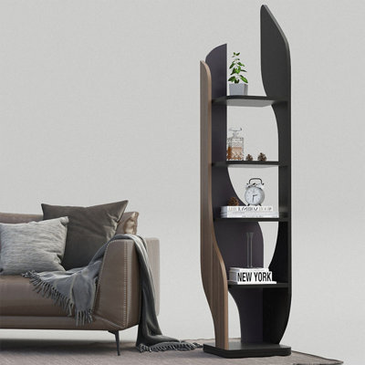 Bibliothèque standard en bois massif Nut-Brown