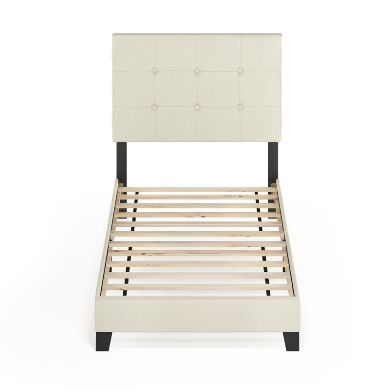 Lit plateforme tapissier Anding, Lin, Simple