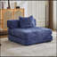 Canapé-lit convertible en tissu chenille avec structure de forme fixe, aucun assemblage requis pour le salon et la chambre à coucher, bleu foncé-797685689