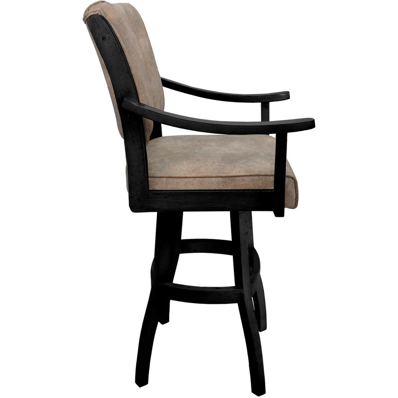 Tabouret de comptoir en bois massif - Limité - Siège de 26 po, Brun / Noir
