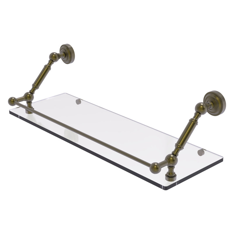 Marchmont Bracket Shelf, Antique Brass, 7.3" H x 24" W x 8.6" D