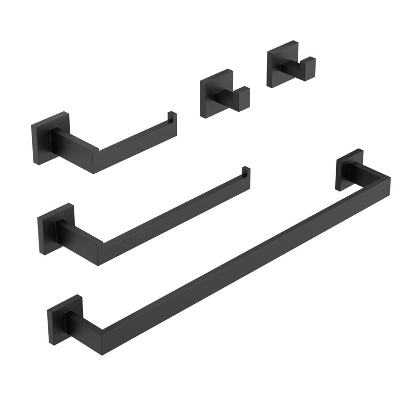 5-Piece Bath Hardware Set, Matte Black