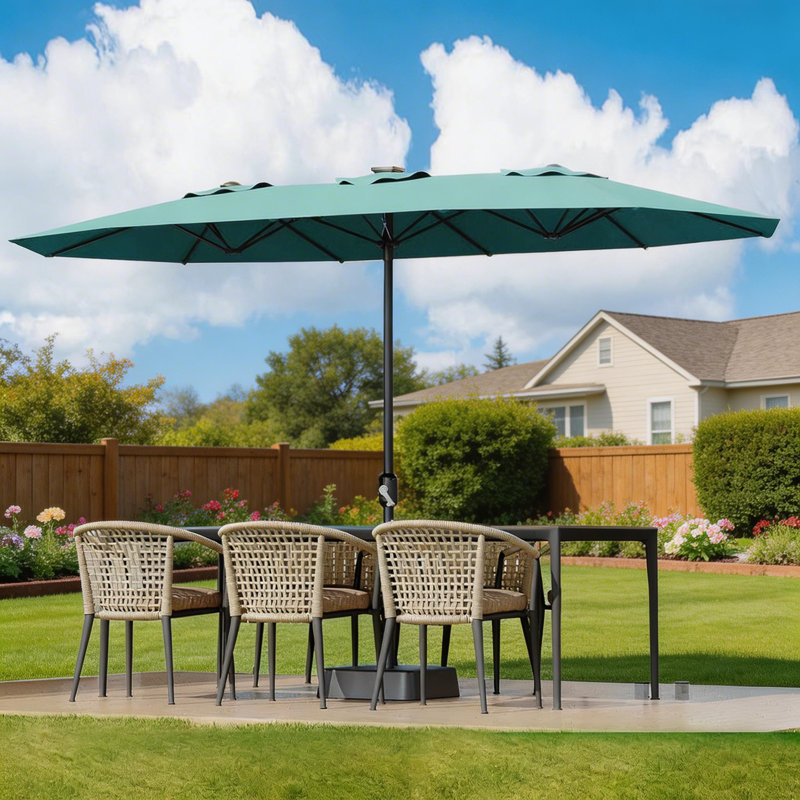 Grand parasol de patio avec base incluse, Green