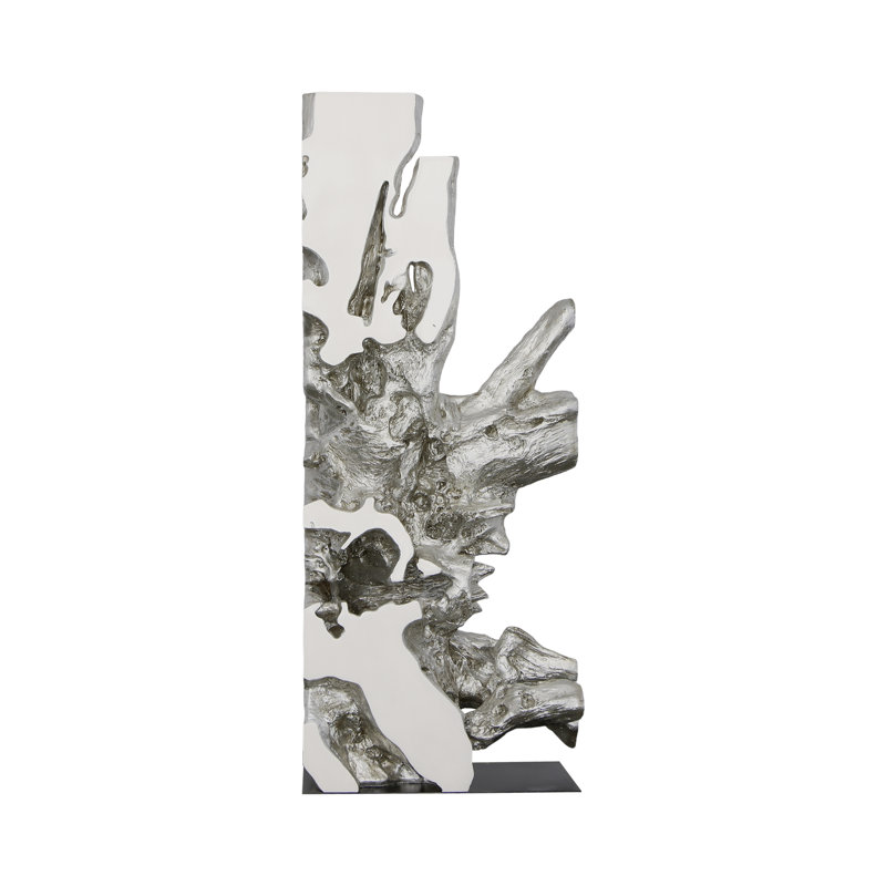 Freeform Resin Sculpture Silver Leaf