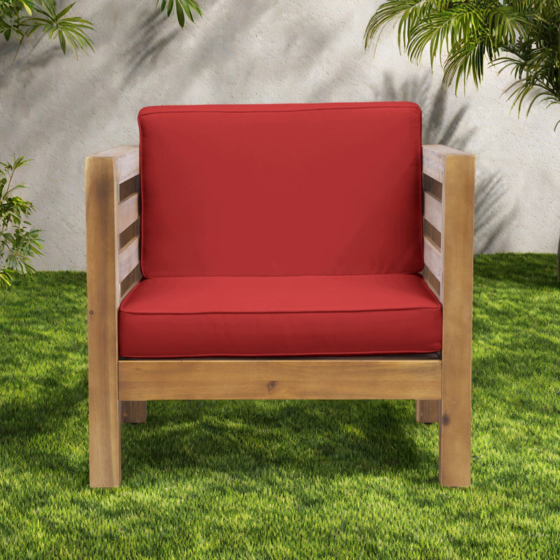 CHAISE CLUB, Naturel, Rouge