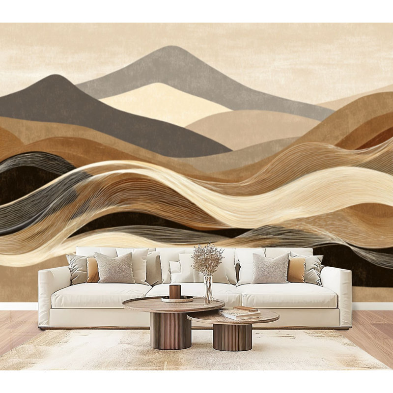 Papier peint auto-adhésif adhésif mural pour mur de couloir Calm Flow Calm Flow 100 x H 144 po, 96" L x 69" W