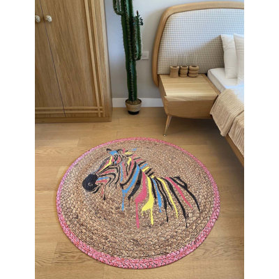 Tapis rond en coton avec envers antidérapant Mayleigh