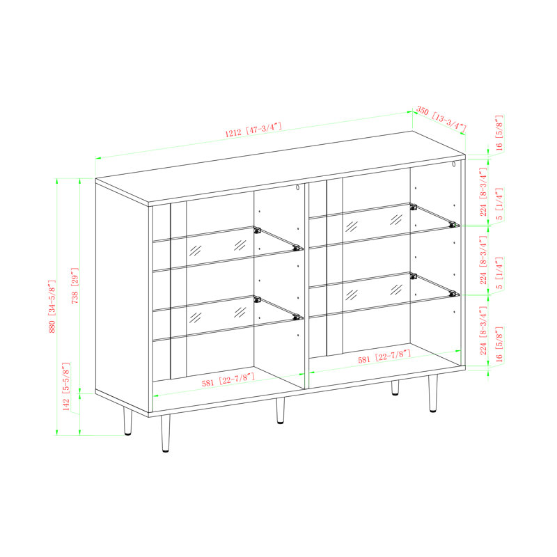 Cavender 122cm Sideboard, Dark Walnut