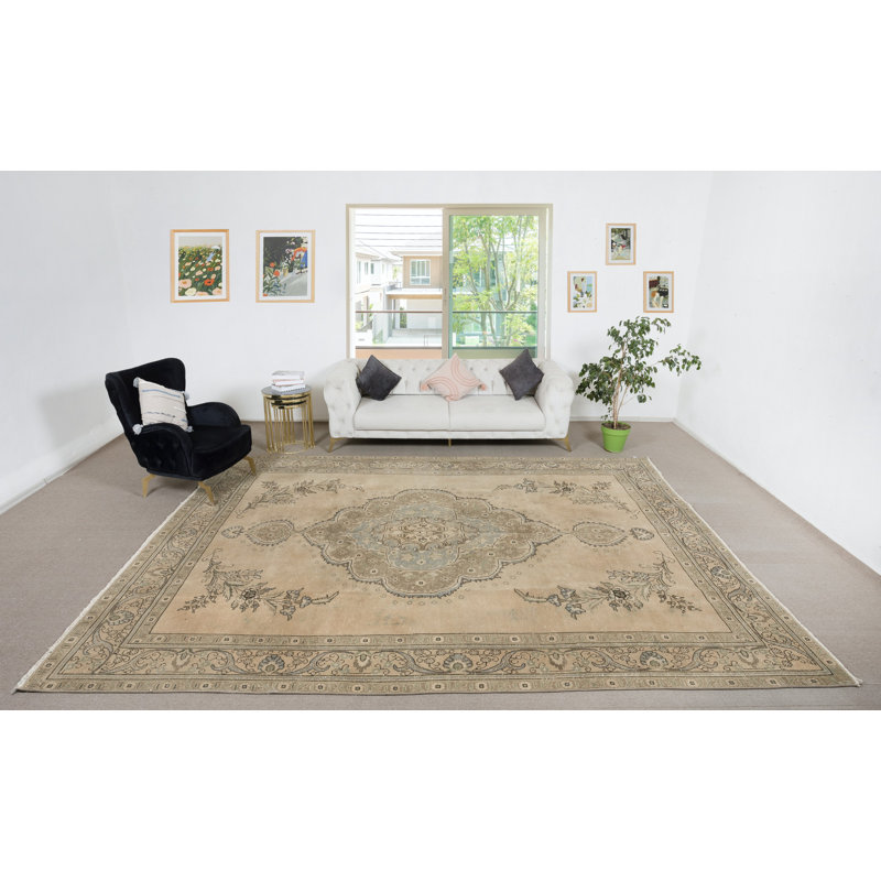 One of a kind 1960s Turkish Large Rug. Rustic Handmade Large Carpet