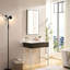 Miroir de meuble-lavabo noir 60 x 22 po avec cadre en métal noir, image claire, rouille, option de suspension à 360 degrés noir brillant, cadre moderne, mur de 60 po x 22 po, installation sûre et facile, horizontal vertical-1134642793