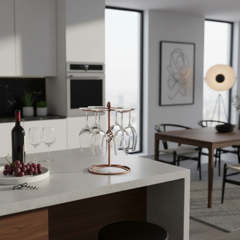 Tabletop Wine Glass Rack Brown