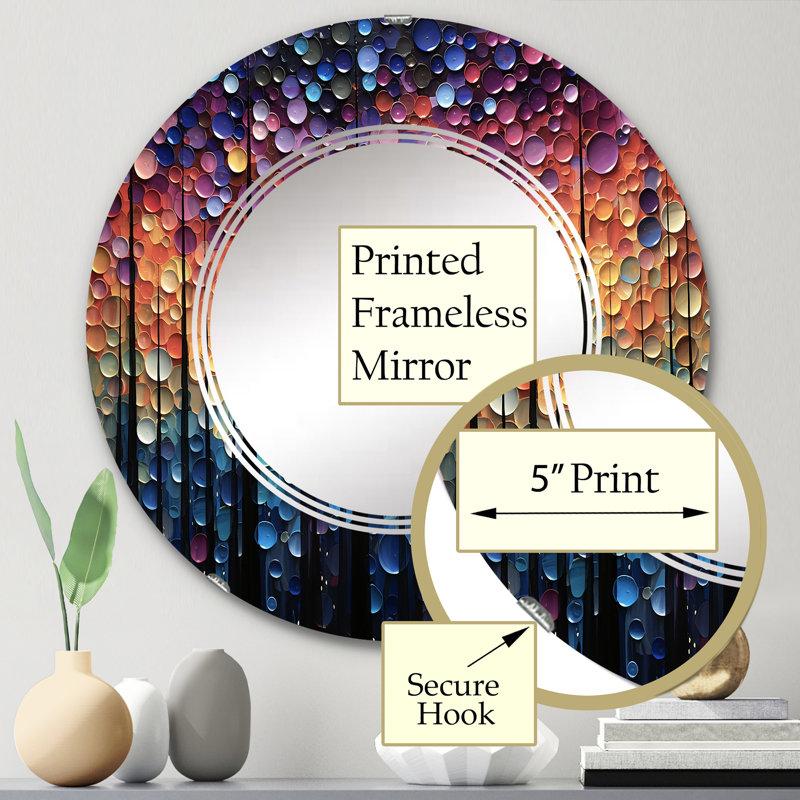Rochela - Miroir mural moderne rond, 24 po x 24 po
