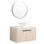 Meuble-lavabo mural en chêne blanc de 30 po avec lavabo en céramique, porte à fermeture en douceur et grand bac de rangement inférieur, porte, surface en pierre plate