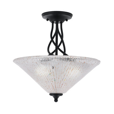 Capri Semi-Flush 3-Bulbs Shown With 16" Glass