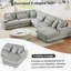 Canapé modulaire surdimensionné de 129 po en forme de U de 129 po Canapé moderne recouvert de velours côtelé doux avec une chaise longue pour le salon, gris-1306112678