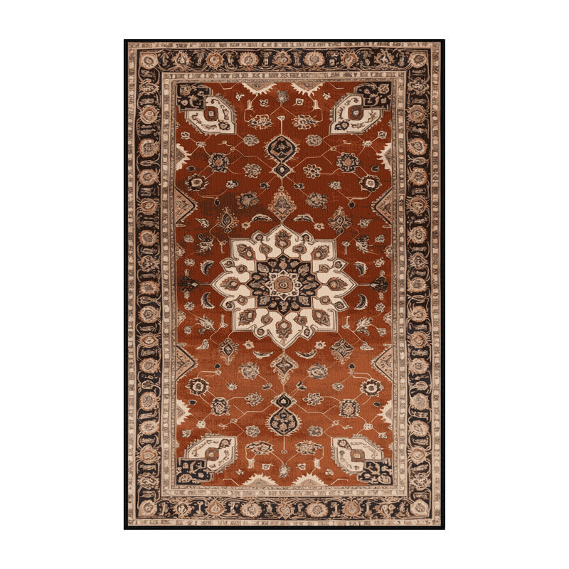 Tapis brun lavable à la machine, Rectangulaire 2 pi x 3 pi