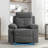 Power Recliner Glider Chair With Bluetooth Speaker 270 Degree Swivel With LED Light Side Arm With Storage Pockets USB+Type C Charging Port Button Control Retractable Footrest Adjustable Backrest-1330295644
